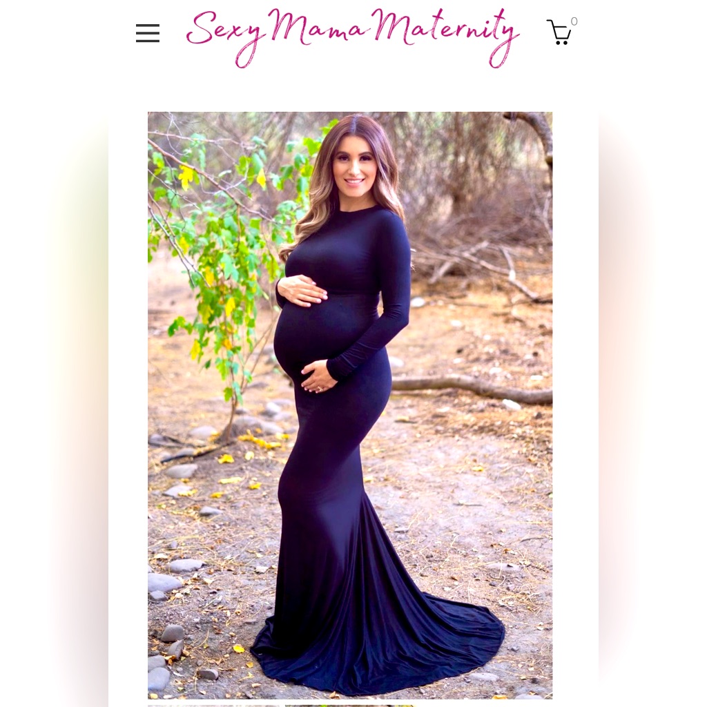 Sexy Mama Mock Neck L/S Maternity Baby Shower/Maternity Photo Shoot Olive Green